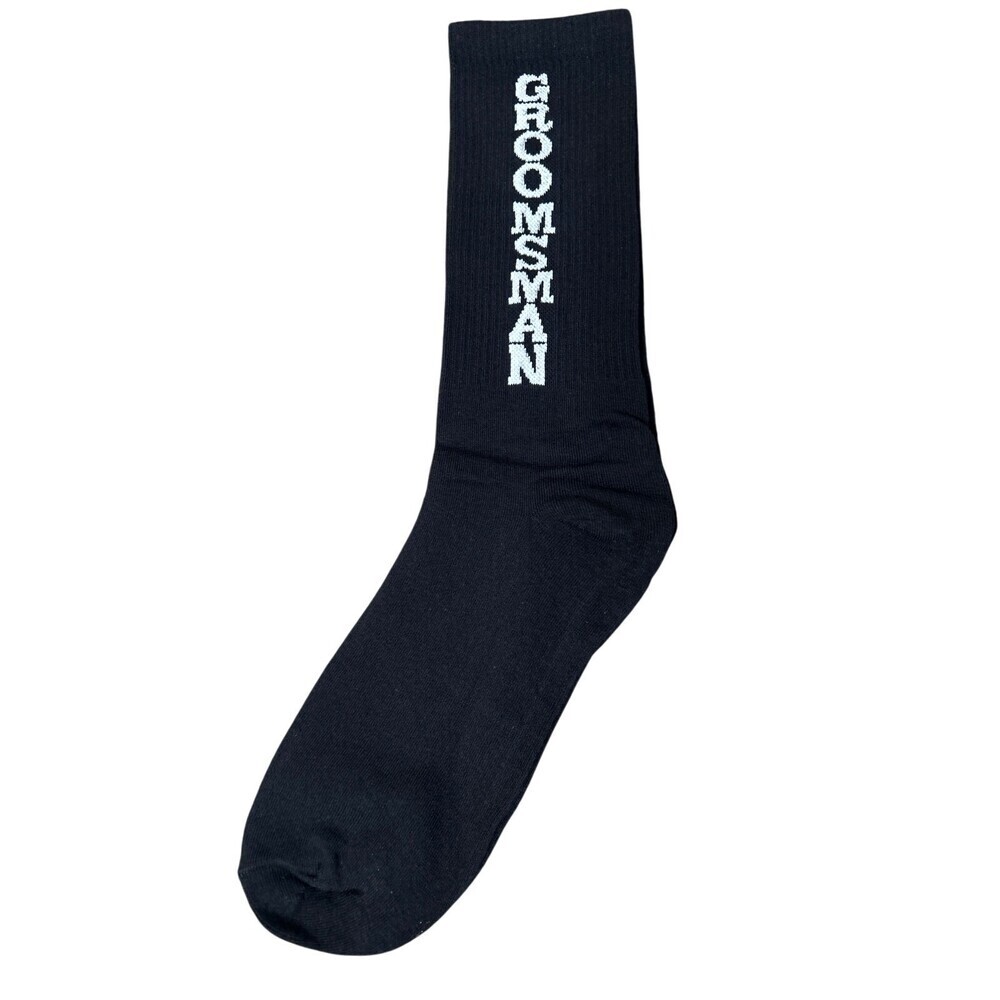 NEW Groomsman socks black/white SZ 9-12 men's